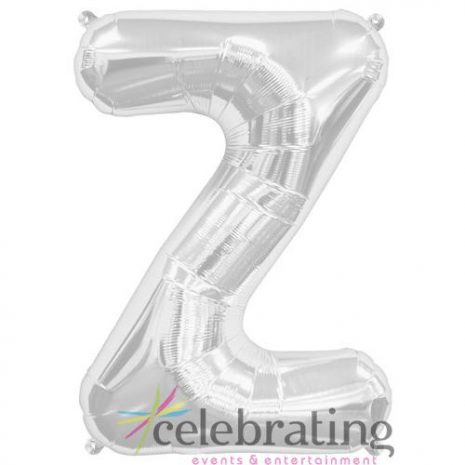 14in Silver Letter Z Air-fill Foil Balloon