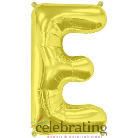 14in Gold Letter E Air-fill Foil Balloon