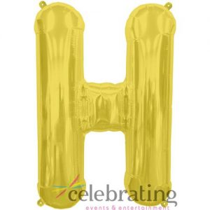14in Gold Letter H Air-fill Foil Balloon
