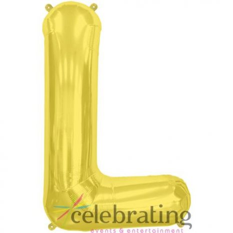 14in Gold Letter L Air-fill Foil Balloon