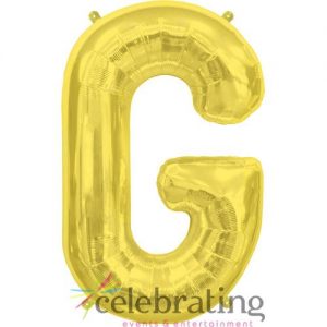 14in Gold Letter G Air-fill Foil Balloon