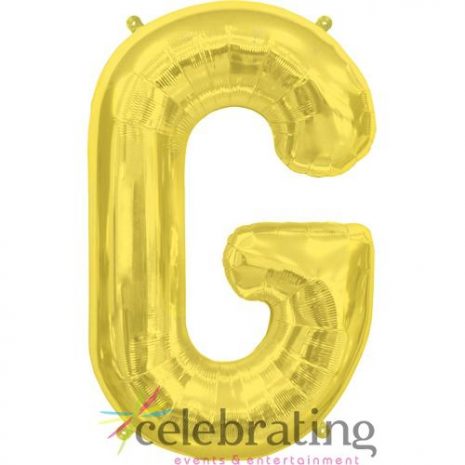14in Gold Letter G Air-fill Foil Balloon
