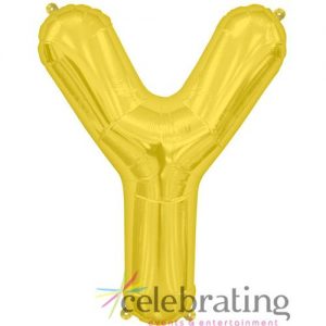 14in Gold Letter Y Air-fill Foil Balloon