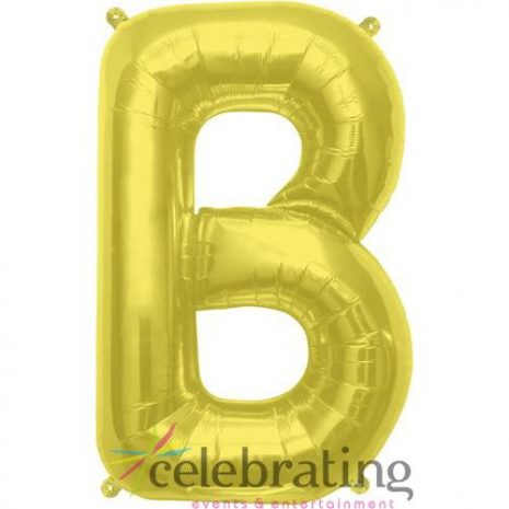 14in Gold Letter B Air-fill Foil Balloon