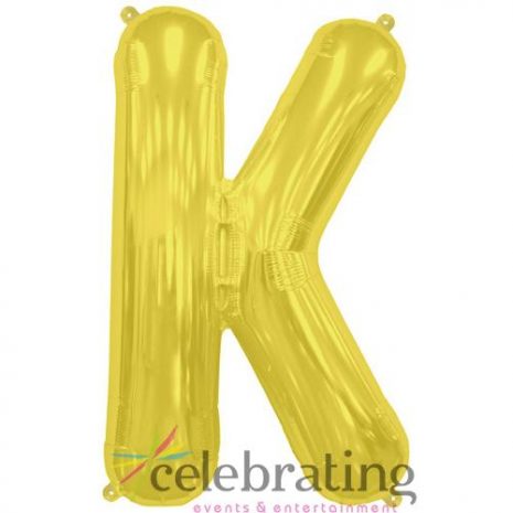 14in Gold Letter K Air-fill Foil Balloon