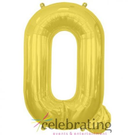 14in Gold Letter Q Air-fill Foil Balloon