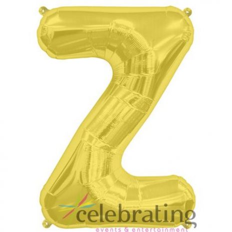 14in Gold Letter Z Air-fill Foil Balloon