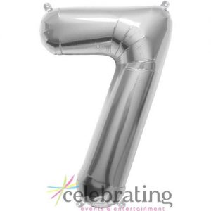 14in Silver Number 7 Air-fill Foil Balloon
