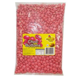 Pink Chocolate Buttons - Bulk 1kg