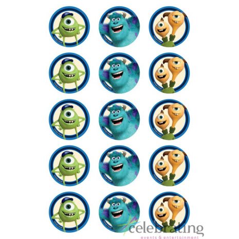Monsters University Cupcake Edible Images 15pk
