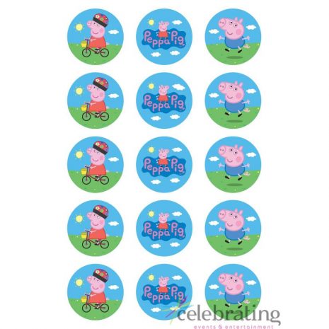 Peppa Pig Cupcake Edible Images 15pk