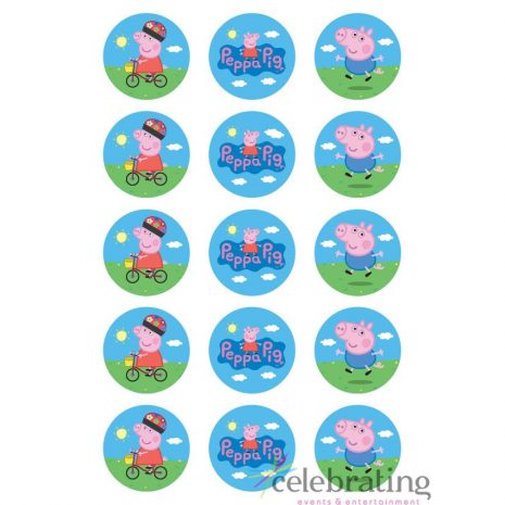 Peppa Pig Cupcake Edible Images 15pk