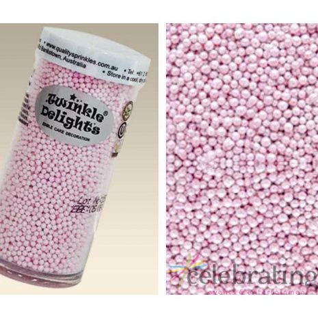 Natural Edible Pearlized Pink Non Pareils 100's & 1000's 75g