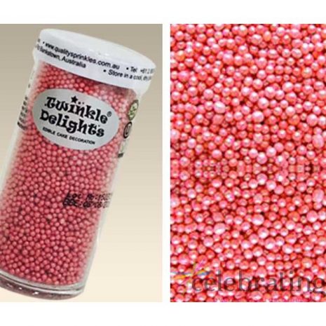 Natural Edible Pearlized Red Non Pareils 100's & 1000's 75g