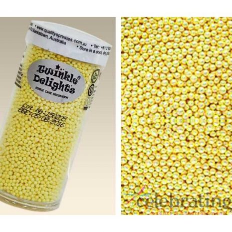 Natural Edible Pearlized Yellow Non Pareils 100's & 1000's 75g