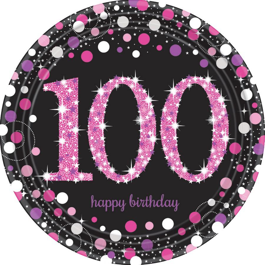 Sparkling Celebration Happy Birthday Pack of 8-23cm Paper Party Plates 