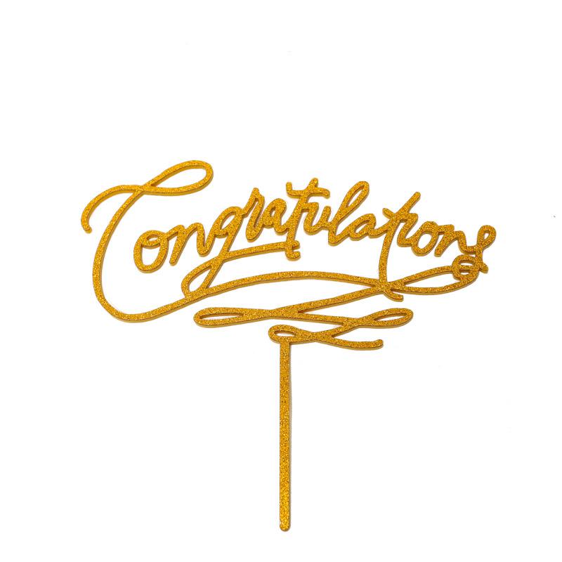 Congratulations Cake Topper Gold Celebrating Party Hire & Party